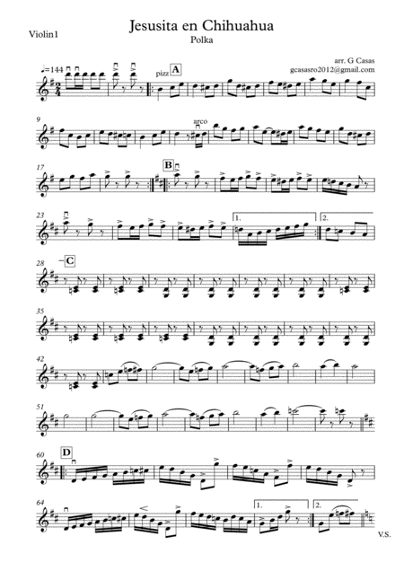 Jesusita En Chihuahua Sheet Music