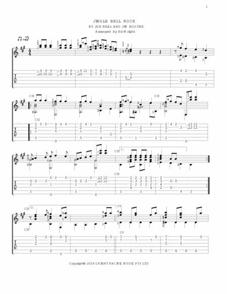 Free Sheet Music Jingle Bell Rock For Fingerstyle Guitar Arranged By Ed Wright