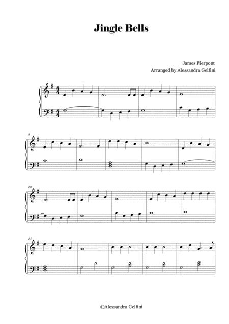 Jingle Bells Christmas Easy Piano Solo In G Sheet Music