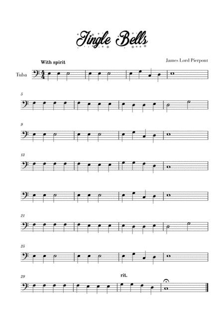 Free Sheet Music Jingle Bells Easy Beginner For Tuba