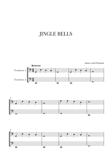 Free Sheet Music Jingle Bells For 2 Trombones