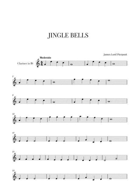 Free Sheet Music Jingle Bells For Clarinet