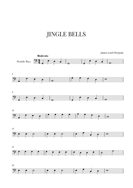 Free Sheet Music Jingle Bells For Double Bass