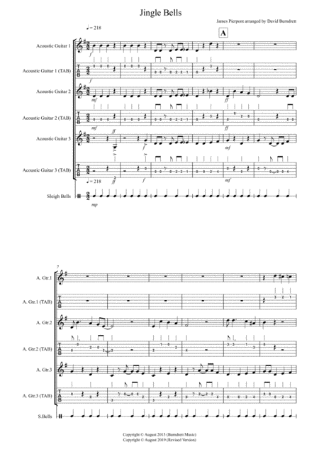 Free Sheet Music Jingle Bells Jazzy Style For Guitar Trio