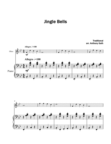 Jingle Bells Oboe And Piano Sheet Music