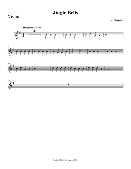 Free Sheet Music Jingle Bells Violin Piano