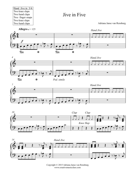 Free Sheet Music Jive In Five