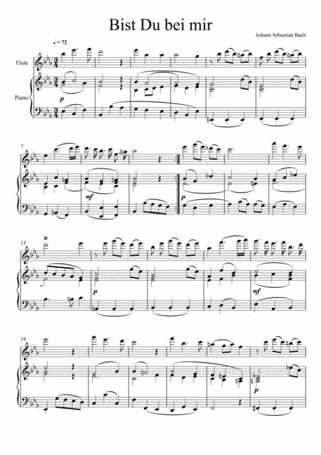 Johann Sebastian Bach Bist Du Bei Mir Flute Solo Sheet Music