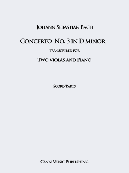 Free Sheet Music Johann Sebastian Bach Concerto For Two Violins In D Minor Transcribed For Two Violas