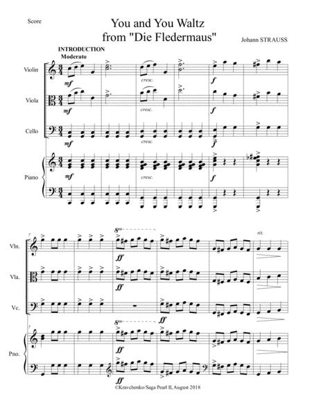 Johann Strauss Ii Die Fledermaus Waltz Arr For Piano Quartet Score And Parts Sheet Music