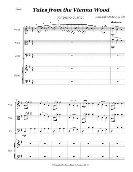 Johann Strauss Ii Tales From The Vienna Woods Waltz Arr For Piano Quartet Score And Parts Sheet Music