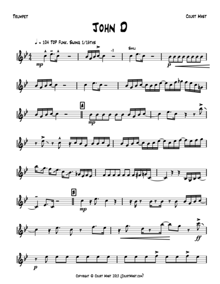 John D Trumpet Solo Sheet Music