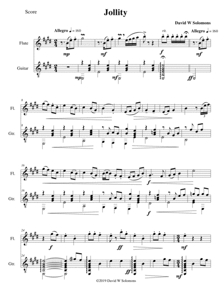 Jollity For Flute And Guitar Sheet Music