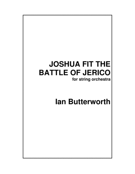 Free Sheet Music Joshua Fit The Battle Of Jerico For Strings