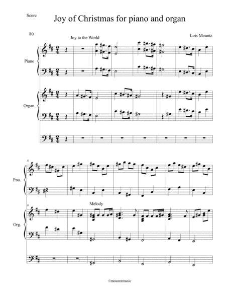 Joy Of Christmas Medley For Piano And Organ Sheet Music