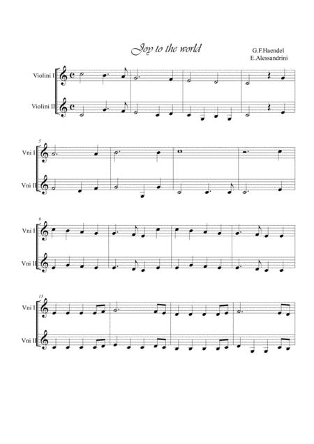 Joy To The World 2 Violins Sheet Music