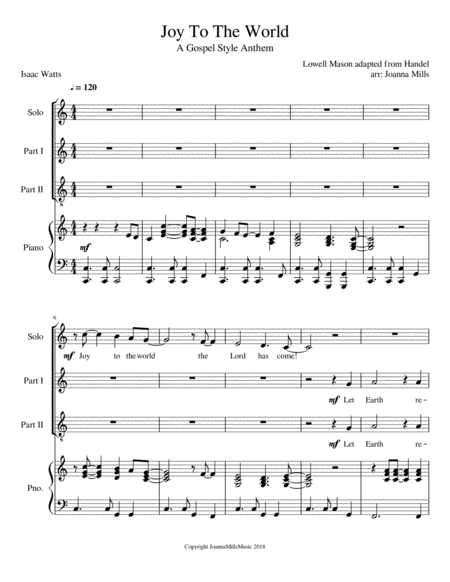 Joy To The World A Gospel Style Anthem Sheet Music