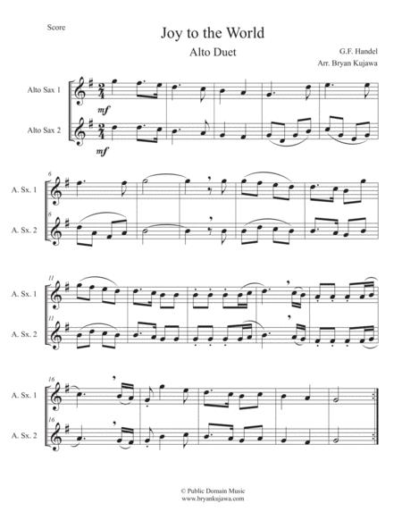 Joy To The World Alto Sax Duet Sheet Music