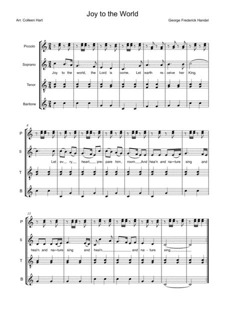 Free Sheet Music Joy To The World Arr Colleen Hart