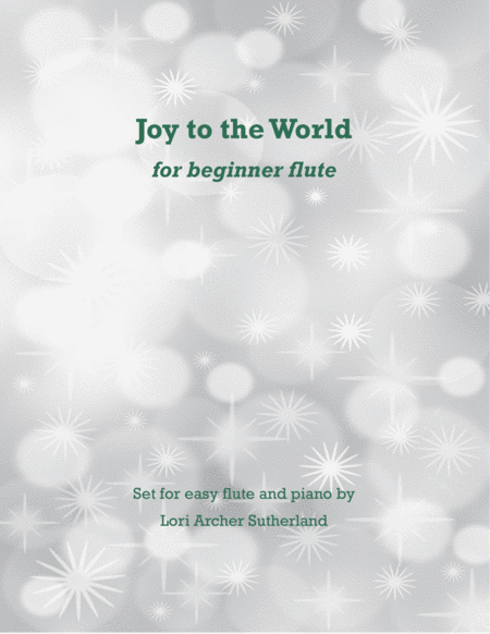 Joy To The World For Beginner Flute Piano Sheet Music