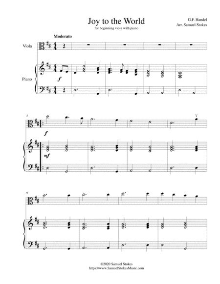 Free Sheet Music Joy To The World For Beginning Viola With Optional Piano Accompaniment