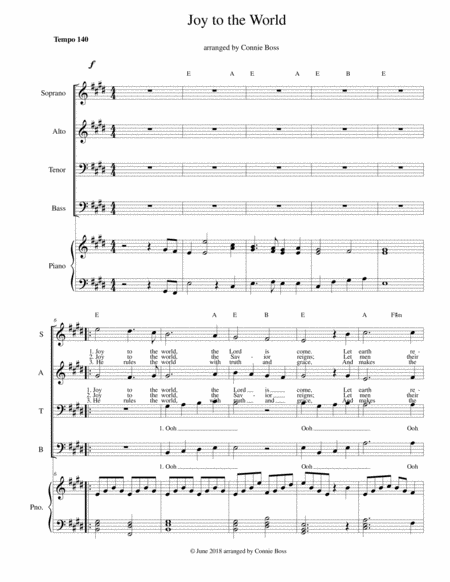 Joy To The World Satb Choir Sheet Music