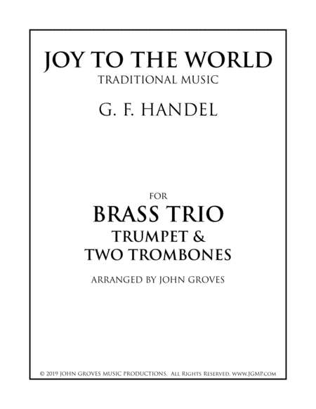 Free Sheet Music Joy To The World Trumpet 2 Trombone Brass Trio