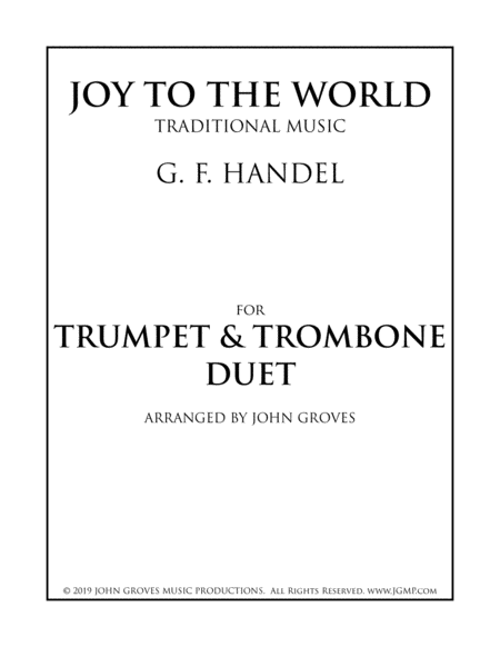 Joy To The World Trumpet Trombone Duet Sheet Music