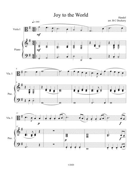 Joy To The World Viola Solo With Optional Piano Accompaniment Sheet Music