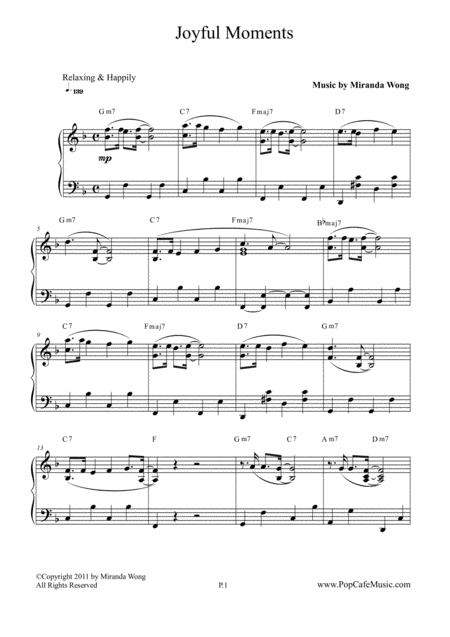 Free Sheet Music Joyful Moments Popular Jazz Piano No 2