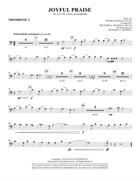 Joyful Praise Trombone 2 Sheet Music