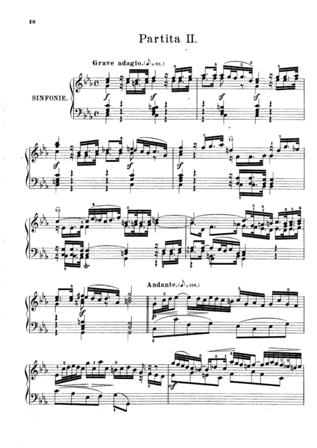 Free Sheet Music Js Bach Partita No 2 In C Minor Bwv826