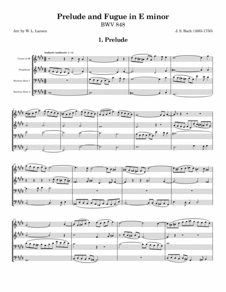 Free Sheet Music Js Bach Prelude And Fugue Bwv 849