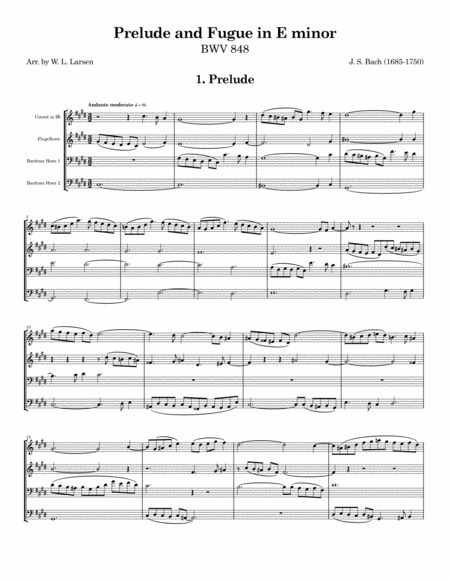 Js Bach Prelude And Fugue Bwv 849 Sheet Music