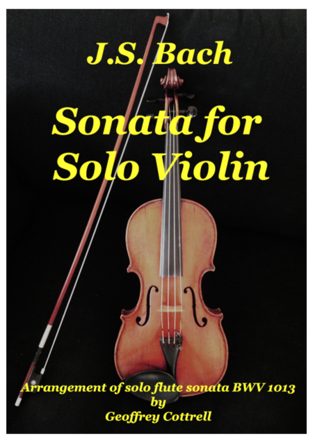 Js Bach Sonata For Solo Violin Arrangement Of Bwv1013 Sheet Music