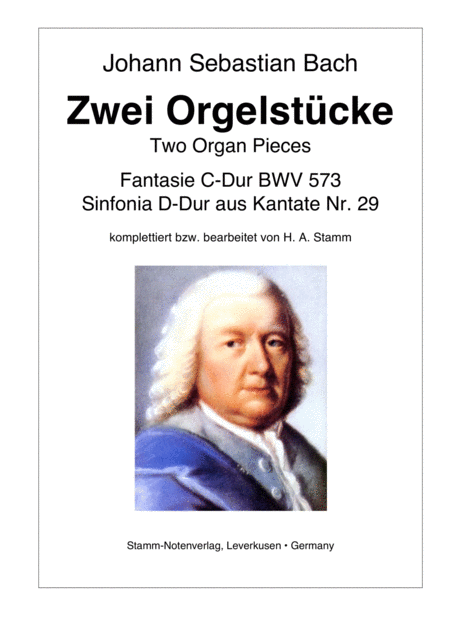 Js Bach Two Pieces For Organ Fantasia C Major Bwv 573 And Sinfonia D Major From Cantata No 29 Sheet Music