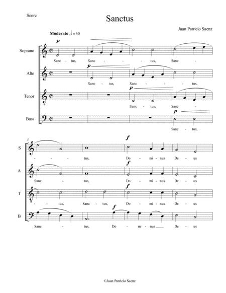 Juan Patricio Saenz Sanctus Sheet Music