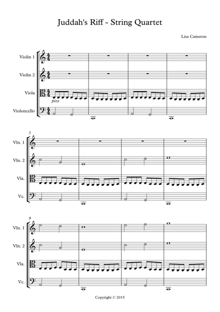 Juddahs Riff String Quartet Sheet Music