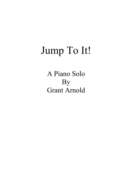 Jump To It Sheet Music