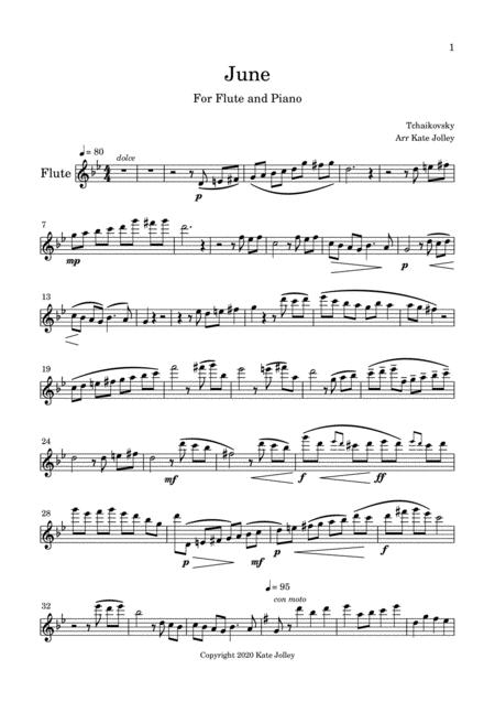 Free Sheet Music June Tchaikovsky Seasons