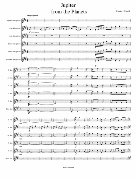 Free Sheet Music Jupiter