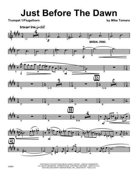 Just Before The Dawn 1st Bb Trumpet Sheet Music