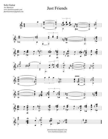 Free Sheet Music Just Friends Jazz Guitar Chord Solo