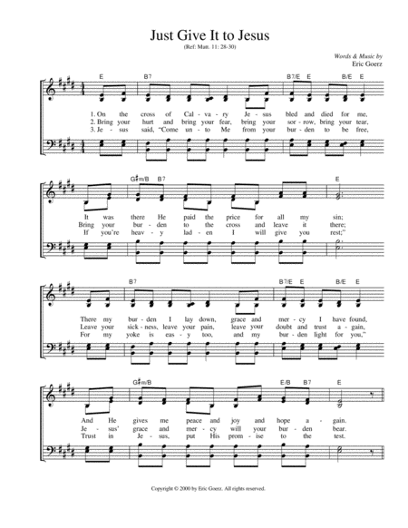 Just Give It To Jesus Sheet Music