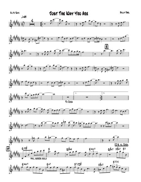 Free Sheet Music Just The Way You Are Alto Sax Complete Phil Woods Solo