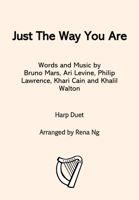 Just The Way You Are Harp Duet Intermediate Sheet Music