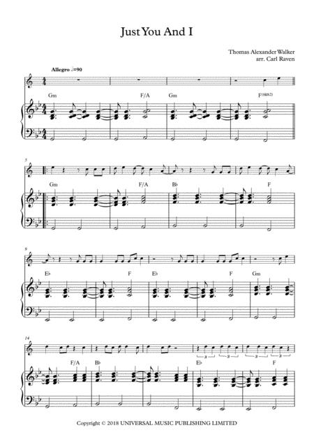 Just You And I Sheet Music