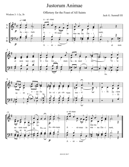 Justorum Animae Sheet Music