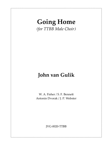 Jvg 0020 Ttbb Going Home Sheet Music