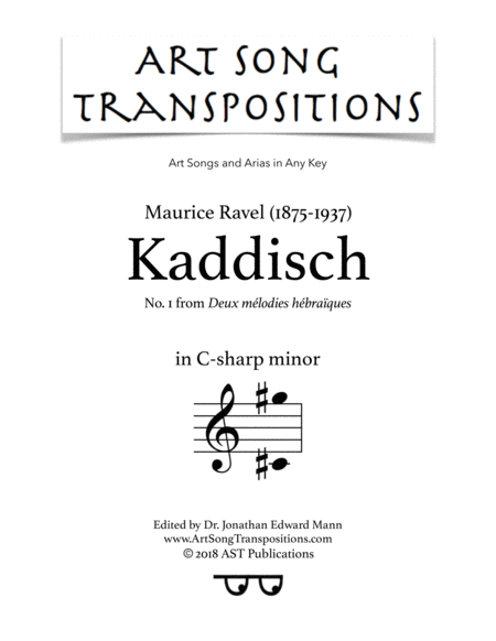 Free Sheet Music Kaddisch C Sharp Minor French